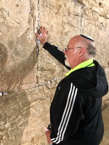 At the wailing wall in Jerusalem At the wailing wall in Jerusalem