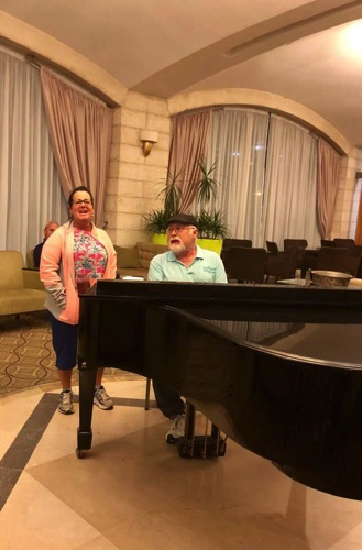 Singing in Jerusalem with
my worship leader Brenda Krabbe Singing in Jerusalem with
my worship leader Brenda Krabbe